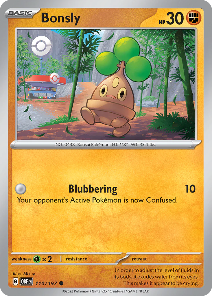 Bonsly (110/197) - [Reverse Holo] Obsidian Flames (OBF)