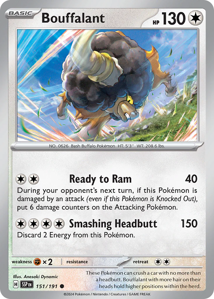 Bouffalant (151/191) - [Reverse Holo] Surging Sparks (SSP)