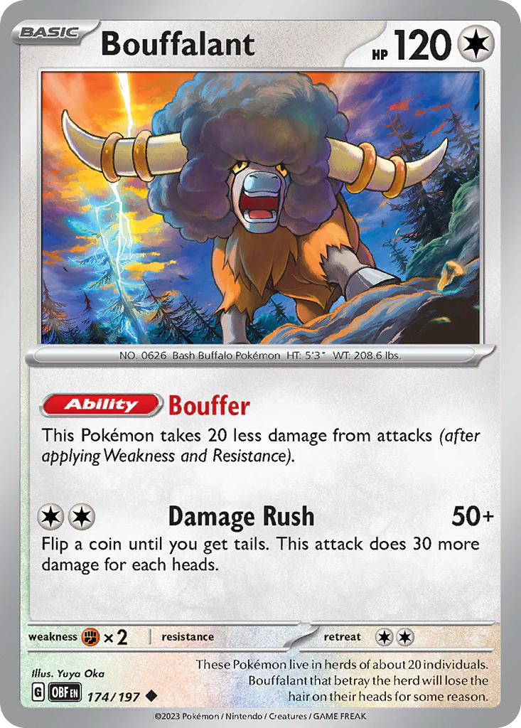 Bouffalant (174/197) - [Reverse Holo] Obsidian Flames (OBF)