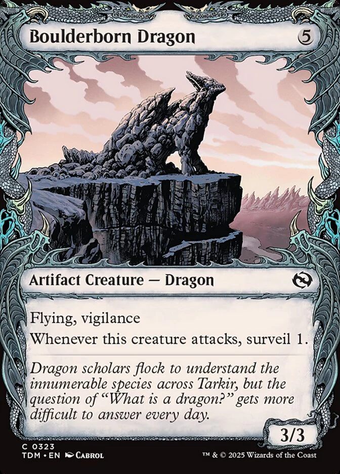 Boulderborn Dragon (323) - [Foil, Showcase] Tarkir: Dragonstorm (TDM)