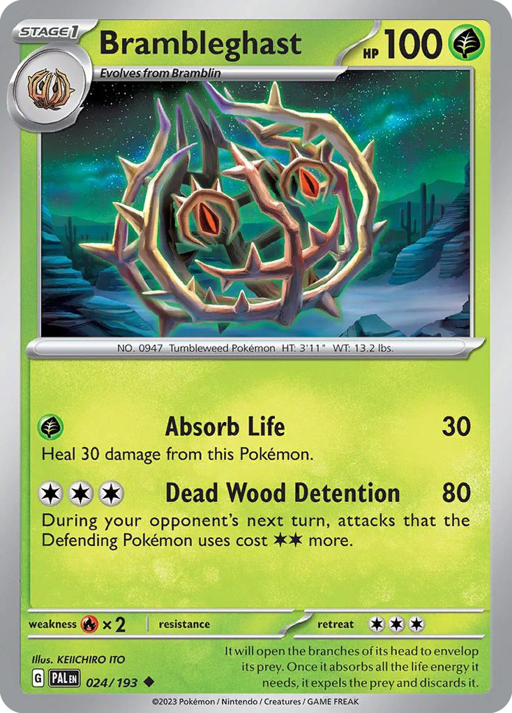 Brambleghast (24/193) - [Reverse Holo] Paldea Evolved (PAL)