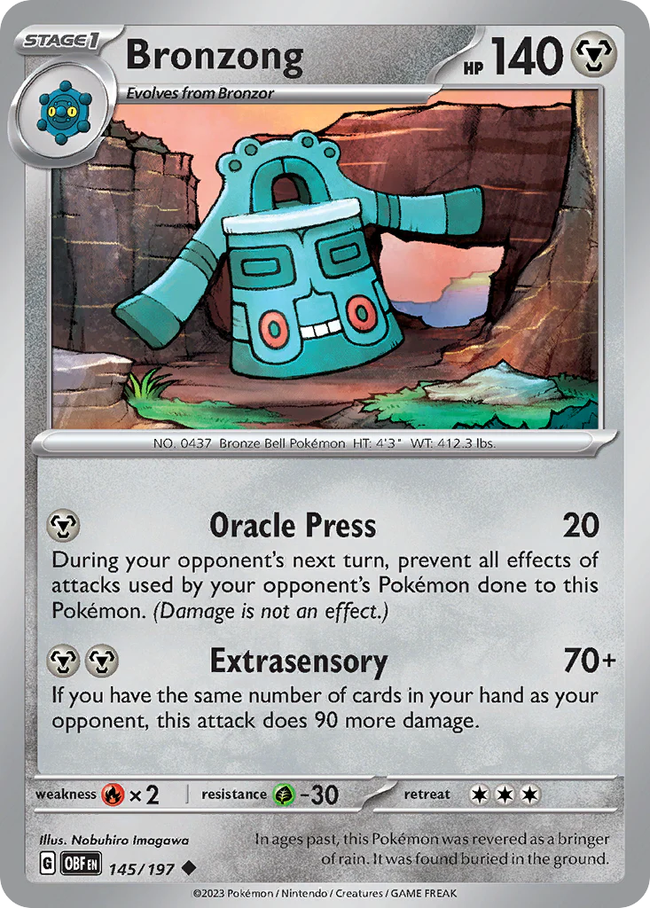 Bronzong (145/197) - [Reverse Holo] Obsidian Flames (OBF)