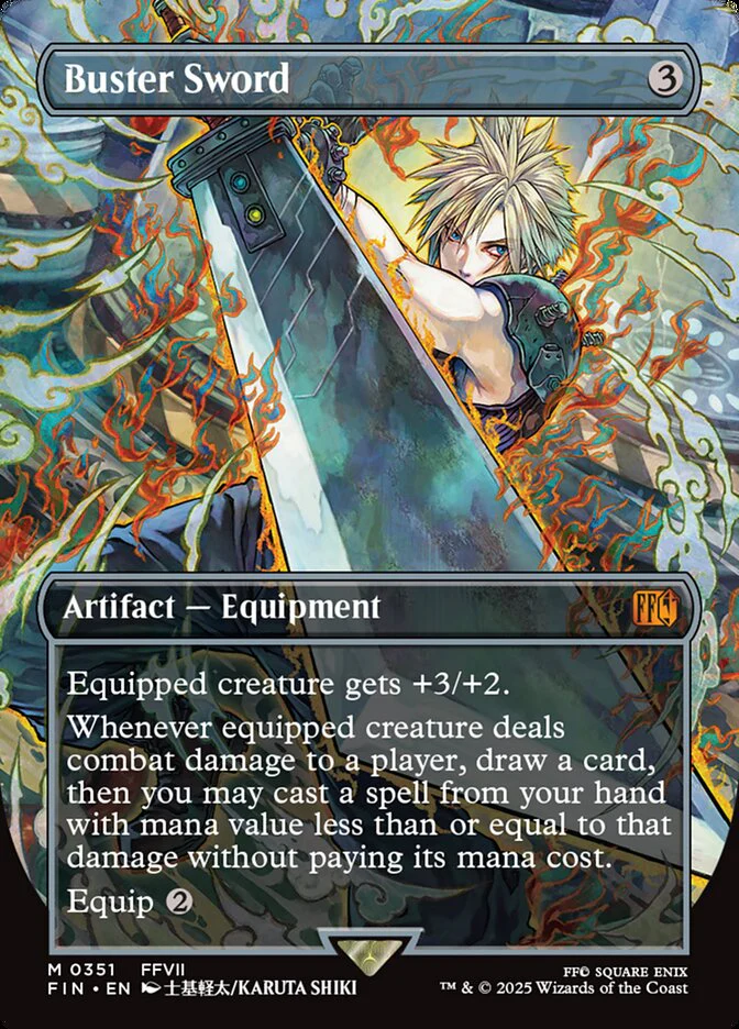 Buster Sword (351) - [Foil, Borderless] Final Fantasy (FIN)