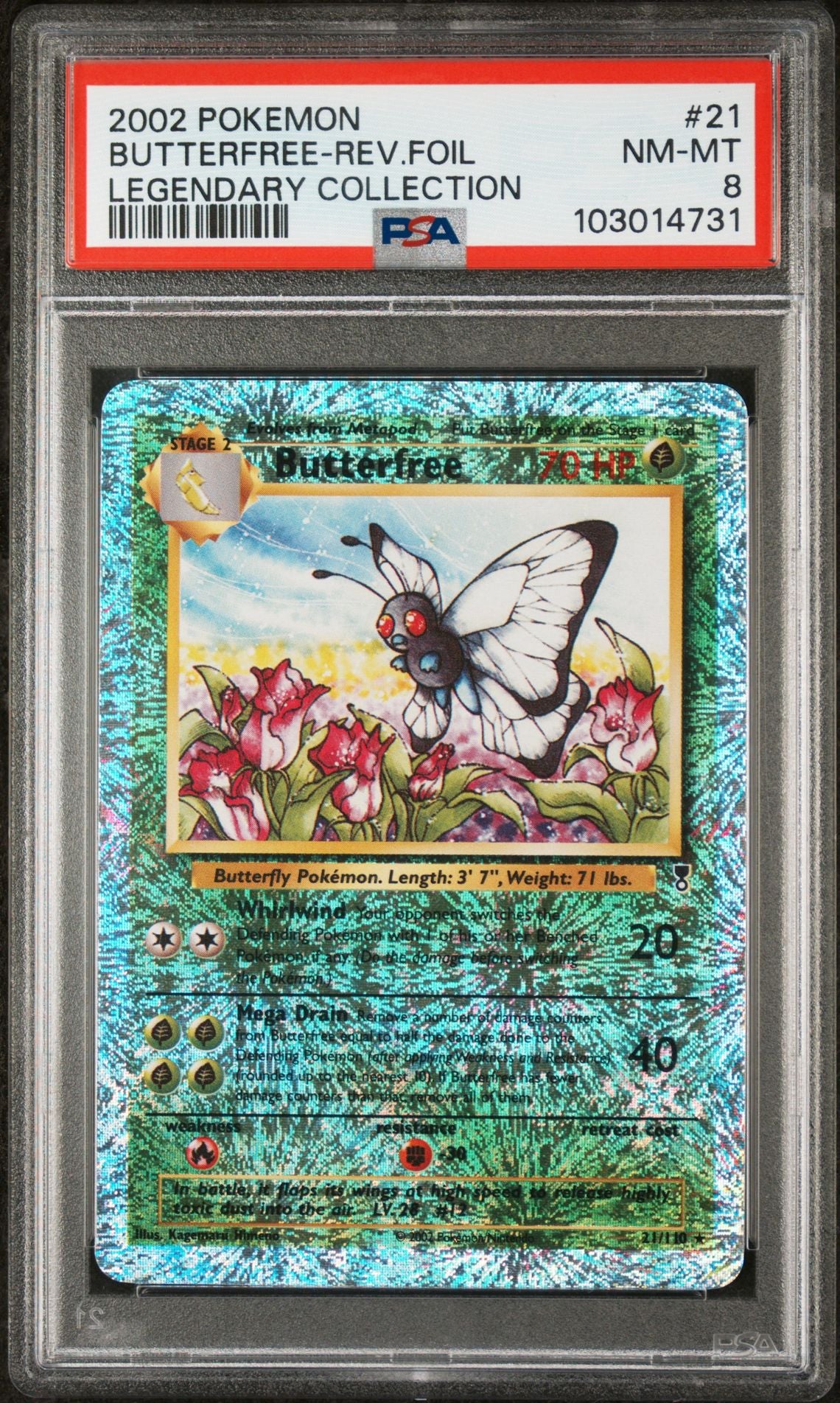 Butterfree #21 - [Reverse Holo, Graded PSA 8] Legendary Collection - Image 2