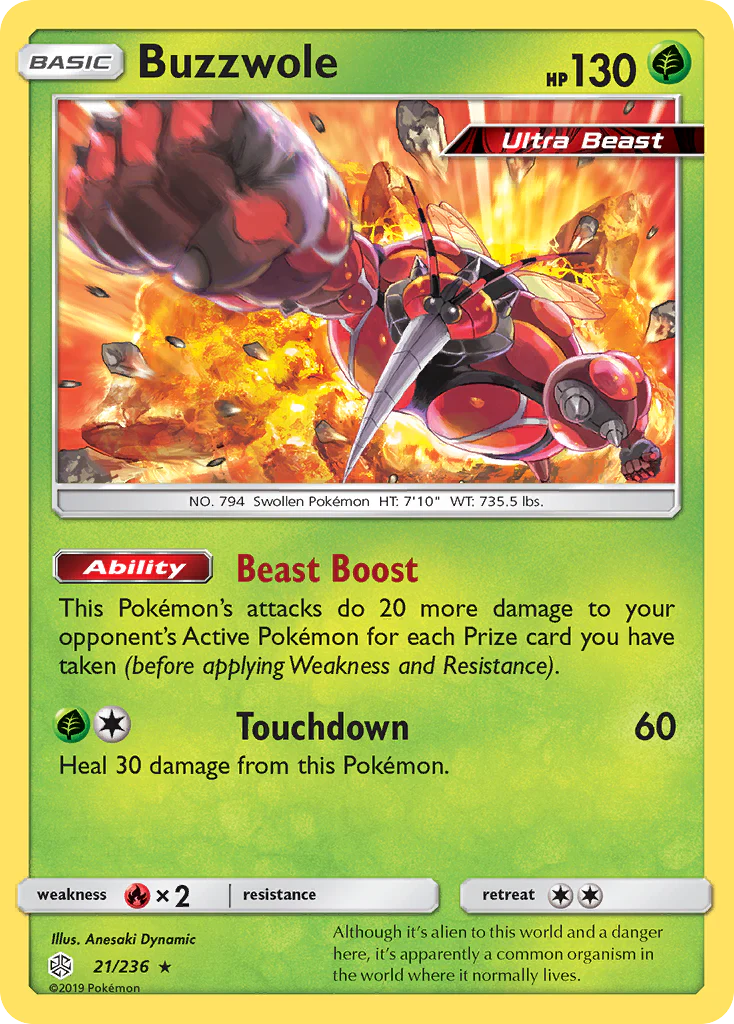 Buzzwole (21/236) - [Reverse Holo] Cosmic Eclipse (CEC)