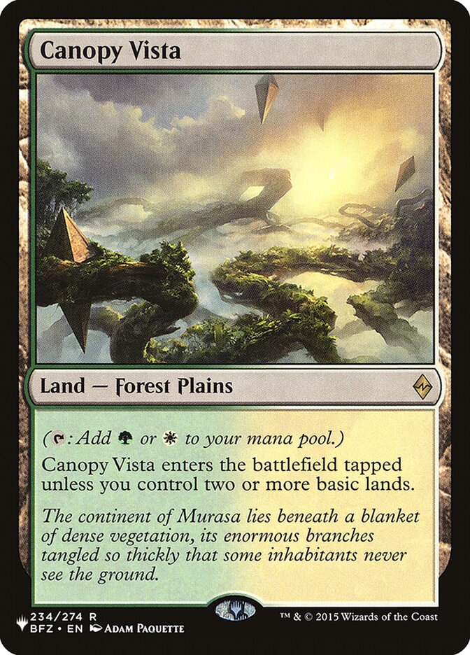 Canopy Vista - The List (PLST)