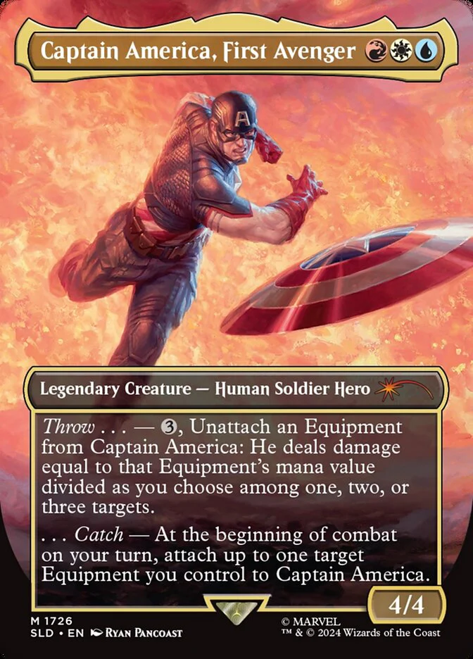 Captain America, First Avenger (1726) - [Foil, Borderless] Secret Lair Drop (SLD)