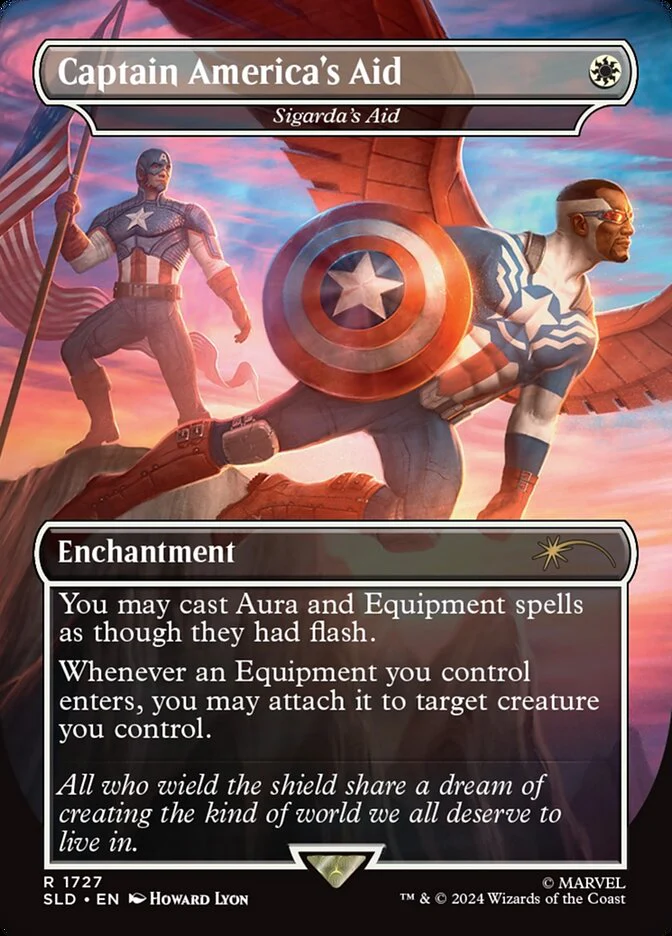 Captain America's Aid - Sigarda's Aid - [Foil, Borderless] Secret Lair Drop (SLD)