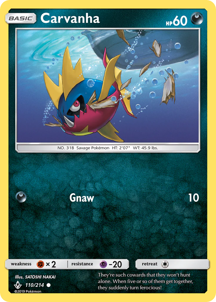 Carvanha (110/214) - [Reverse Holo] Unbroken Bonds (UNB)