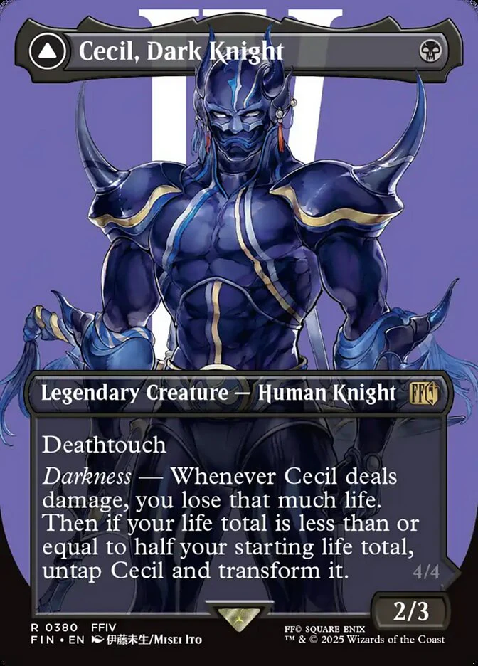 Cecil, Dark Knight // Cecil, Redeemed Paladin (380) - [Foil, Borderless] Final Fantasy (FIN)