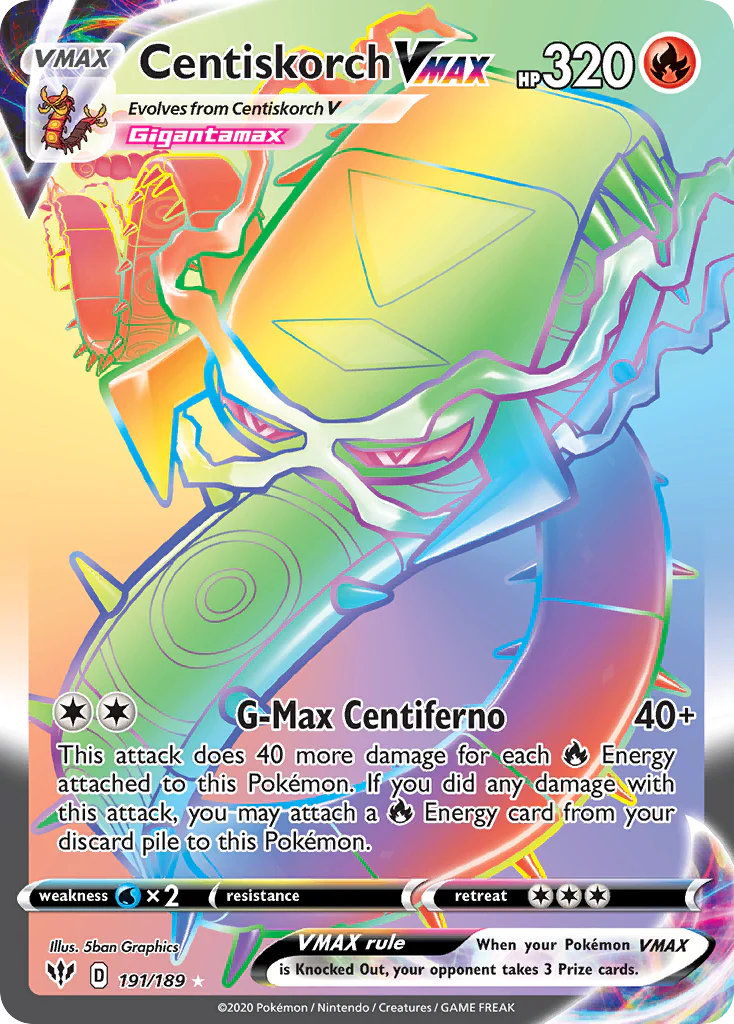 Centiskorch VMAX (191/189) - [Rainbow Holo] Darkness Ablaze (DAA)