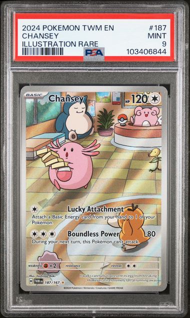 Chansey Illustration Rare #187 - [Graded PSA 9] Twilight Masquerade - Image 2