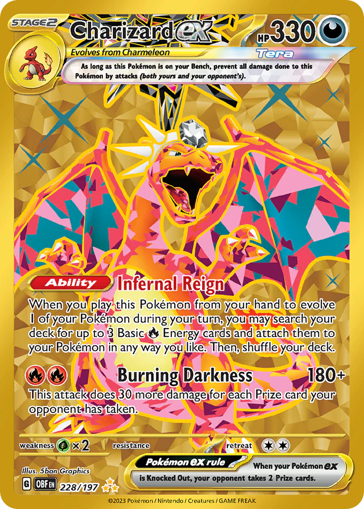 Charizard ex (228/197) - [Gold Holo] Obsidian Flames (OBF)