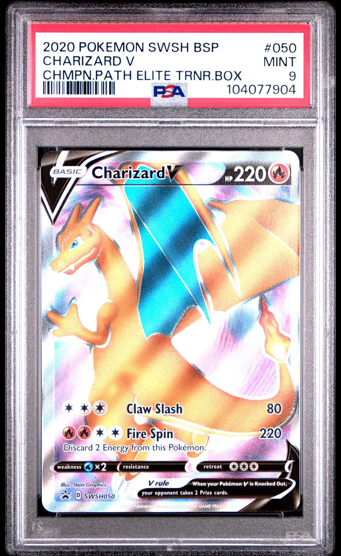 Charizard V Champion's Path Elite Trainer Box #050 - [Graded PSA 9] Swsh Black Star Promo - Image 2