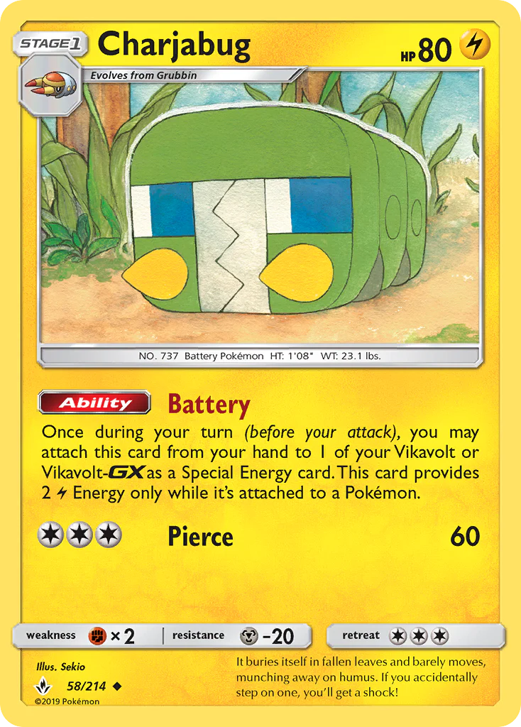 Charjabug (58/214) - [Reverse Holo] Unbroken Bonds (UNB)