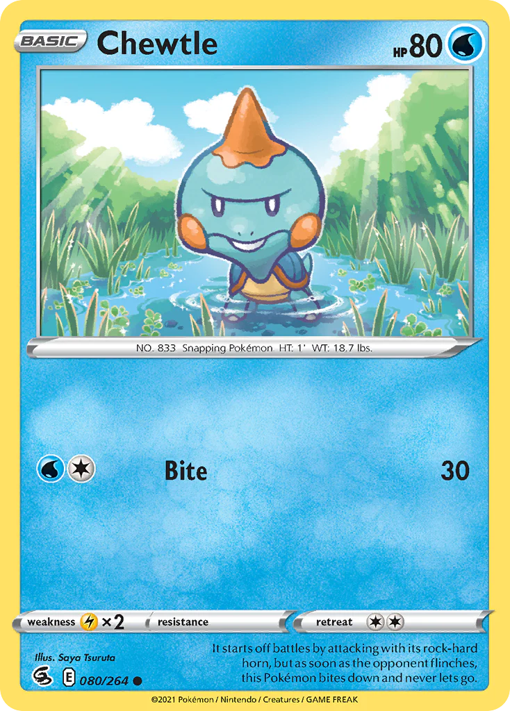 Chewtle (80/264) - [Reverse Holo] Fusion Strike (FST)
