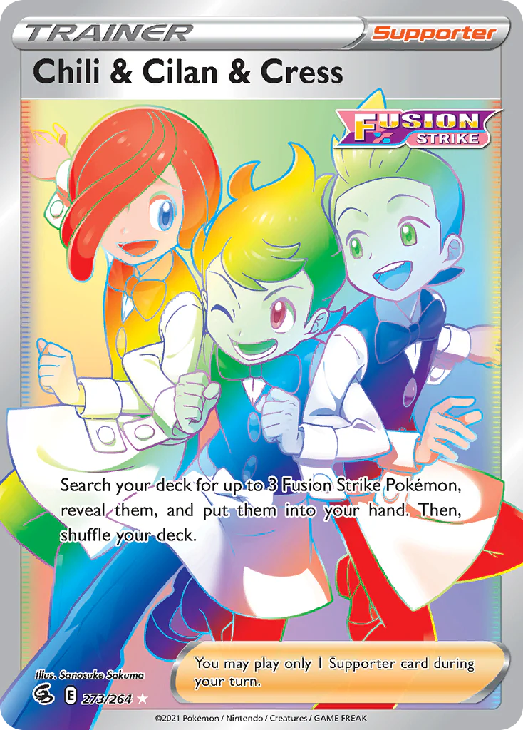 Chili & Cilan & Cress (273/264) - [Rainbow Holo] Fusion Strike (FST)