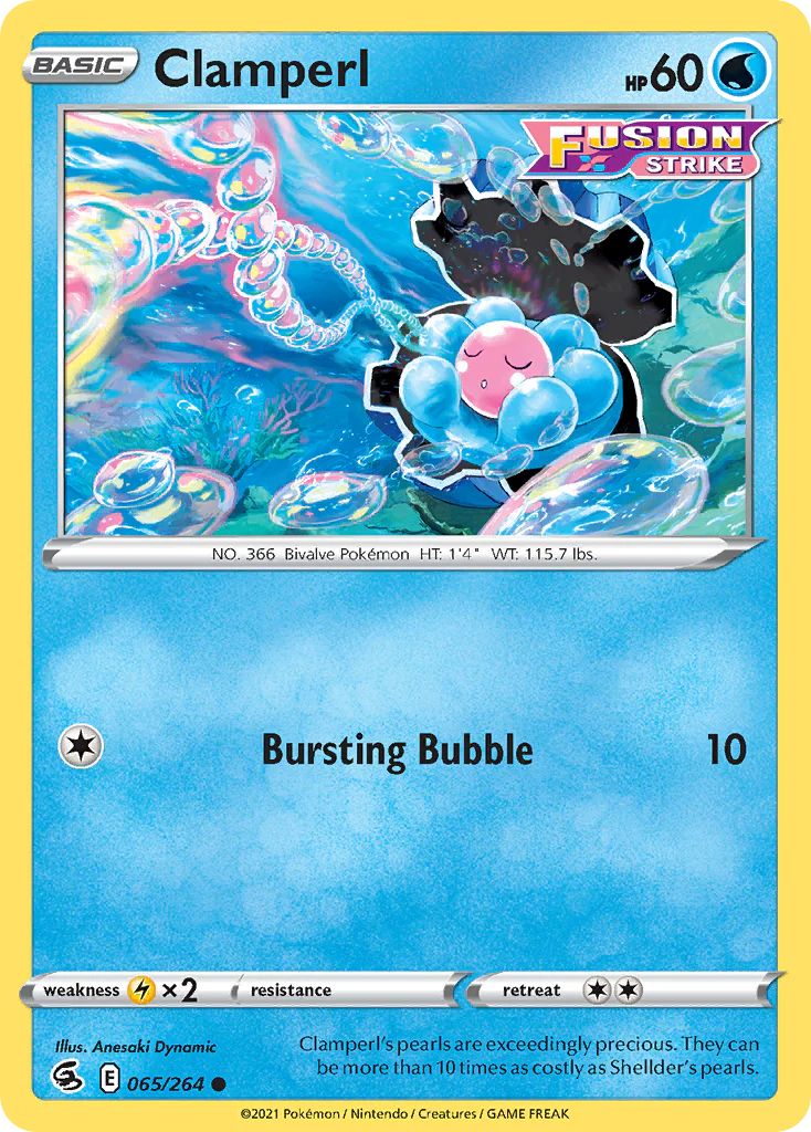 Clamperl (65/264) - [Reverse Holo] Fusion Strike (FST)