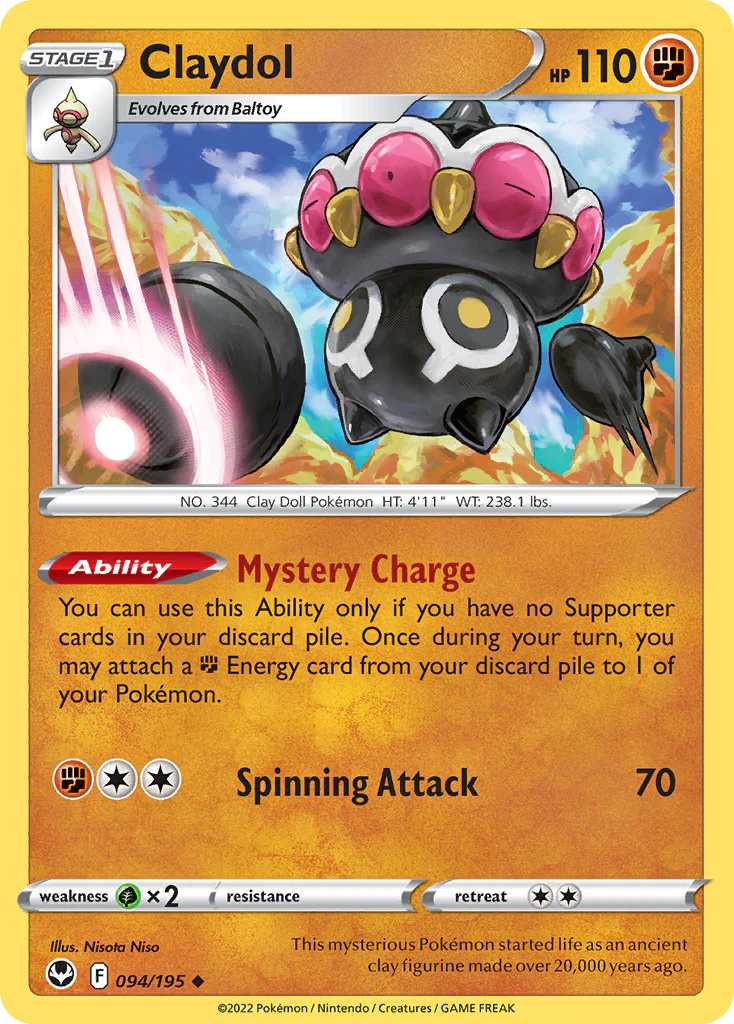 Claydol (94/195) - [Reverse Holo] Silver Tempest (SIT)