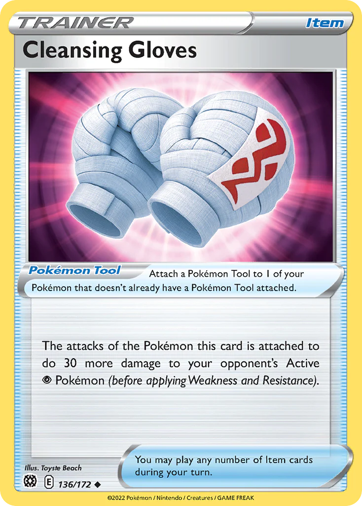Cleansing Gloves (136/172) - [Reverse Holo] Brilliant Stars (BRS)