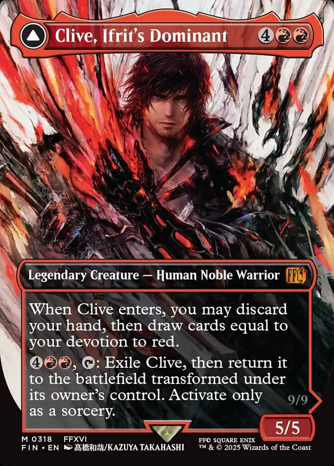 Clive, Ifrit's Dominant // Ifrit, Warden of Inferno (318) - [Foil, Borderless] Final Fantasy (FIN)