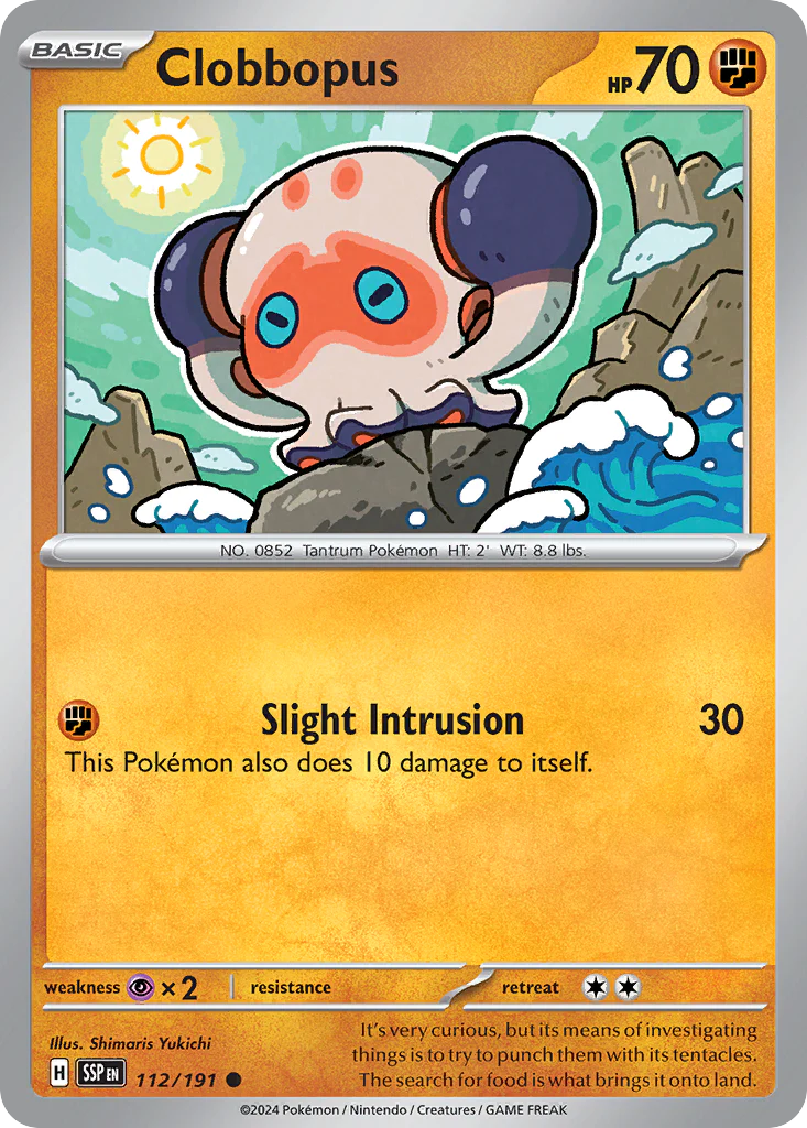 Clobbopus (112/191) - [Reverse Holo] Surging Sparks (SSP)