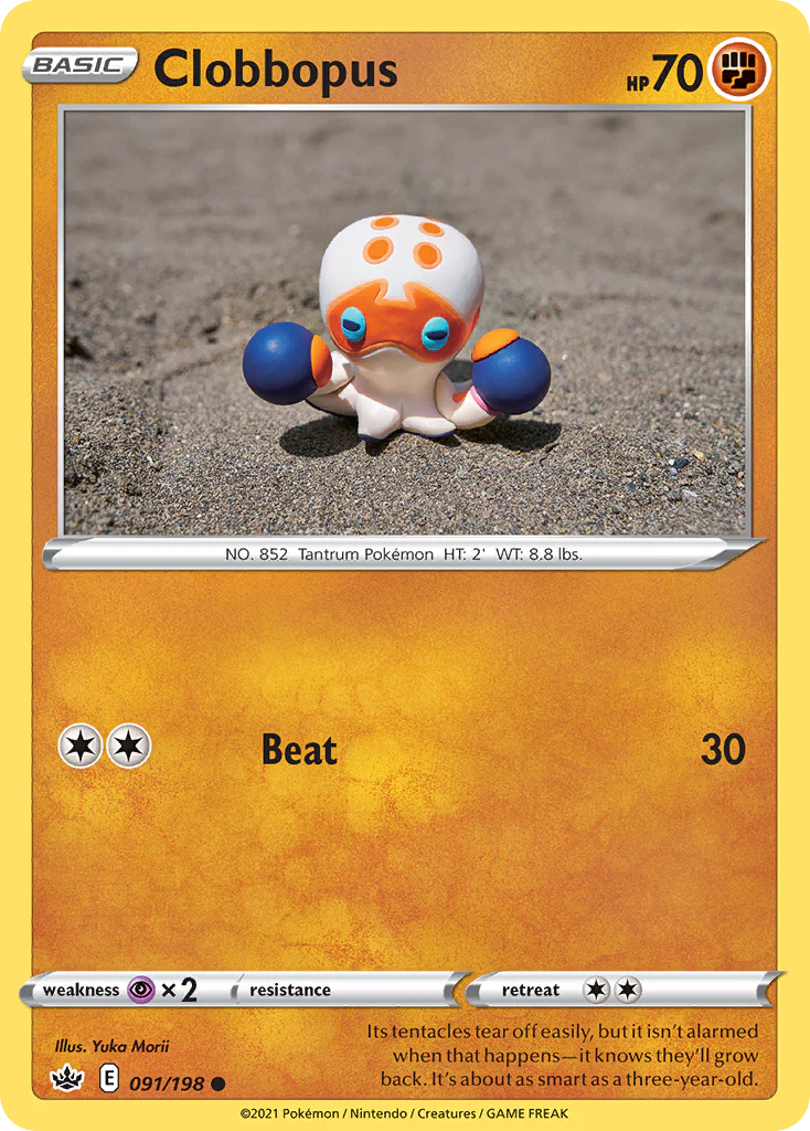 Clobbopus (91/198) - [Reverse Holo] Chilling Reign (CRE)