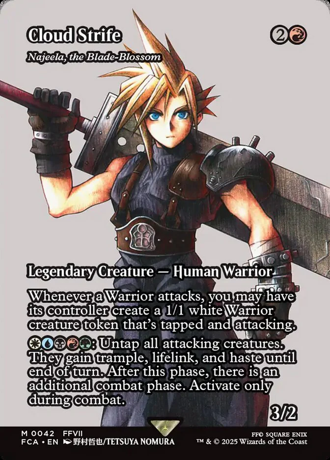 Cloud Strife - Najeela, the Blade-Blossom (42) - [Foil, Borderless] Final Fantasy: Through the Ages (FCA)