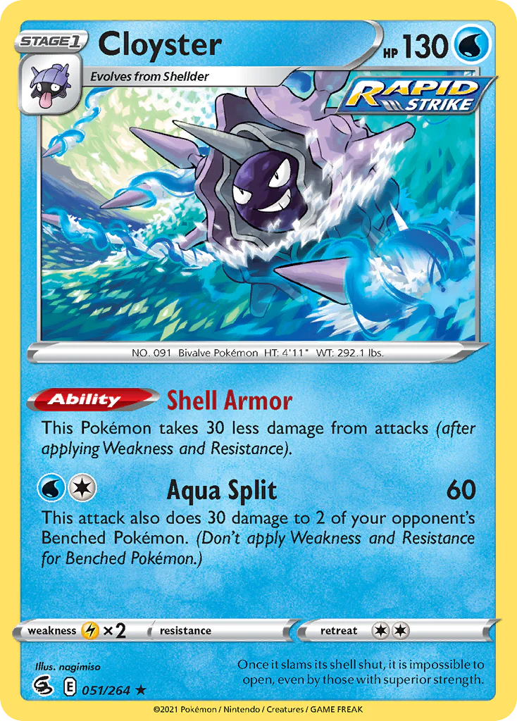 Cloyster (51/264) - [Reverse Holo] Fusion Strike (FST)