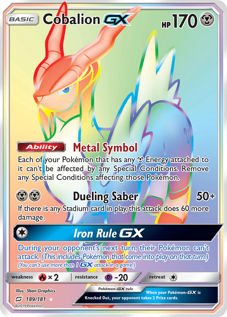Cobalion-GX (189/181) - [Rainbow Holo] Team Up (TEU)