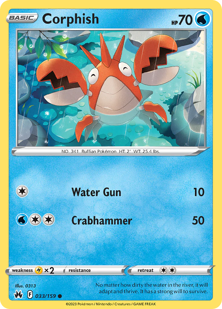Corphish (33/159) - [Reverse Holo] Crown Zenith (CRZ)