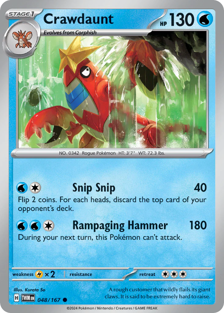 Crawdaunt (48/167) - [Reverse Holo] Twilight Masquerade (TWM)