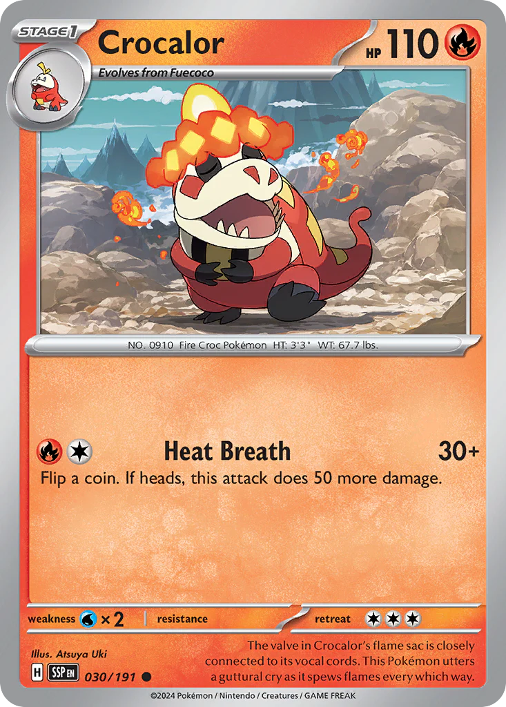Crocalor (30/191) - [Reverse Holo] Surging Sparks (SSP)
