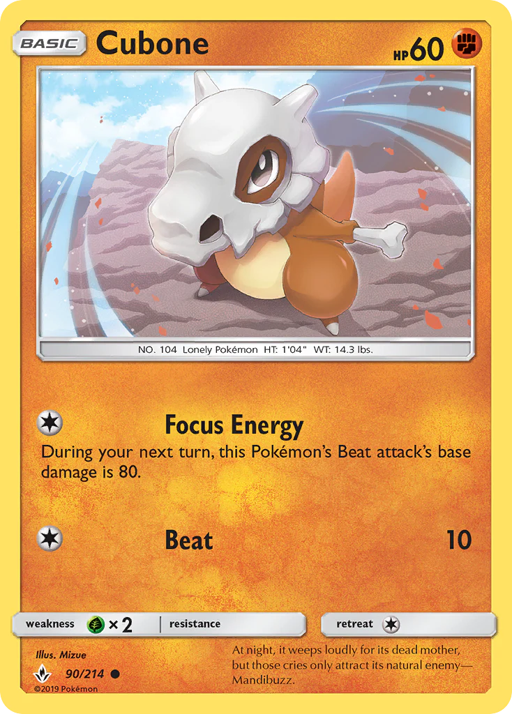 Cubone (90/214) - Unbroken Bonds (UNB)
