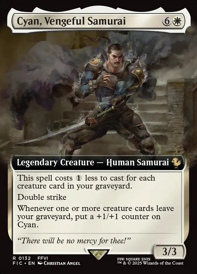 Cyan, Vengeful Samurai (132) - [Foil, Extended Art] Final Fantasy Commander (FIC)