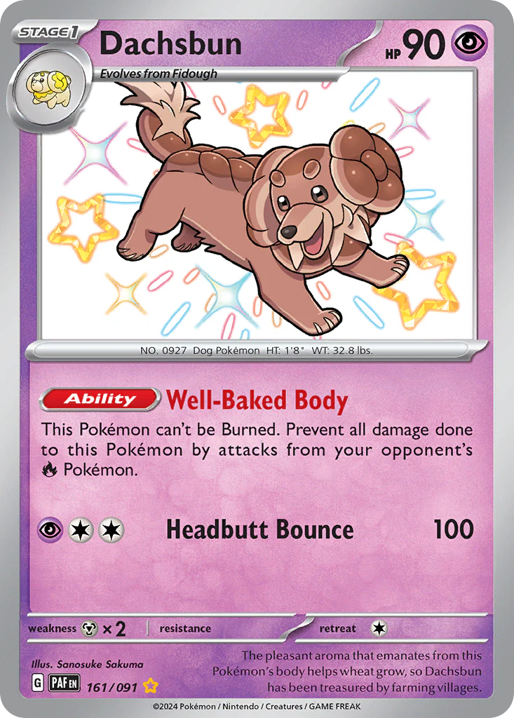 Dachsbun (161/91) - [Shiny Holo] Paldean Fates (PAF)