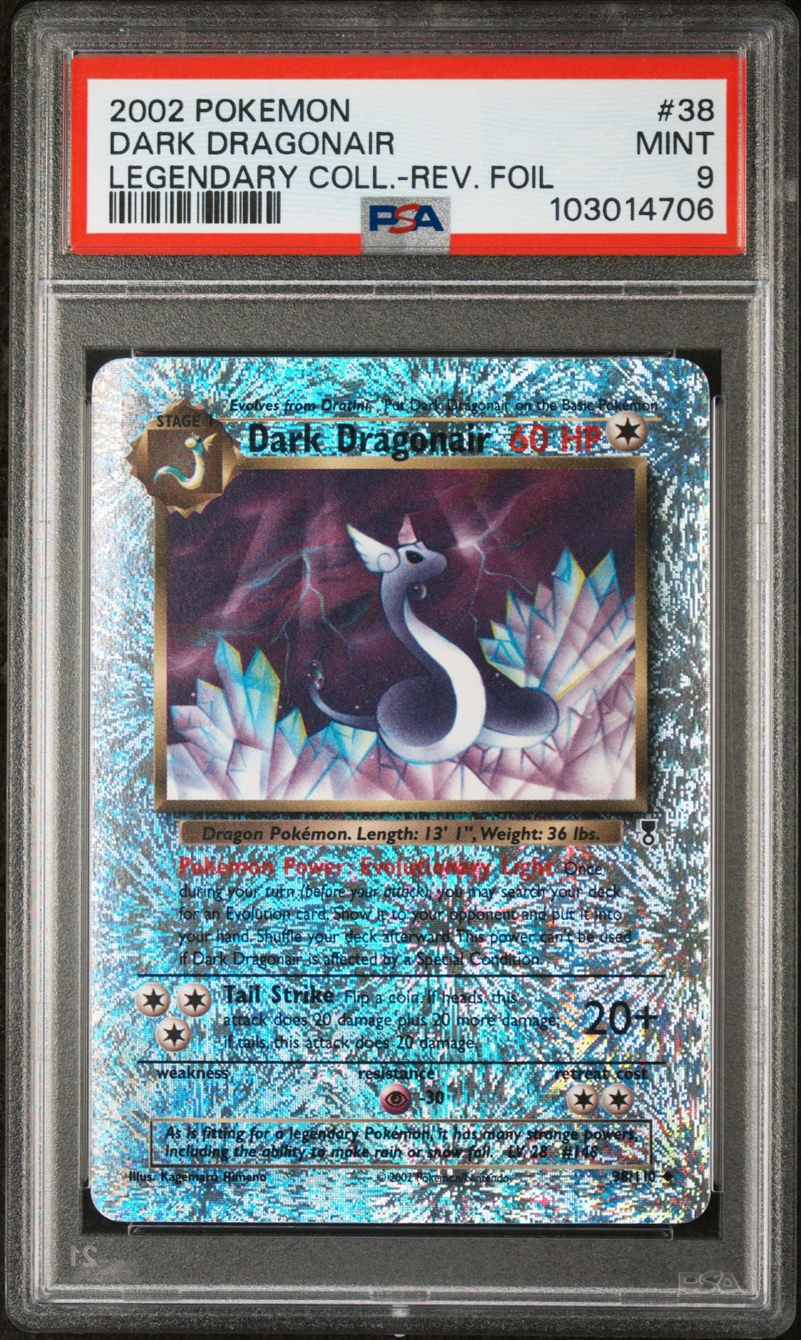 Dark Dragonair #38 - [Reverse Holo, Graded PSA 9] Legendary Collection