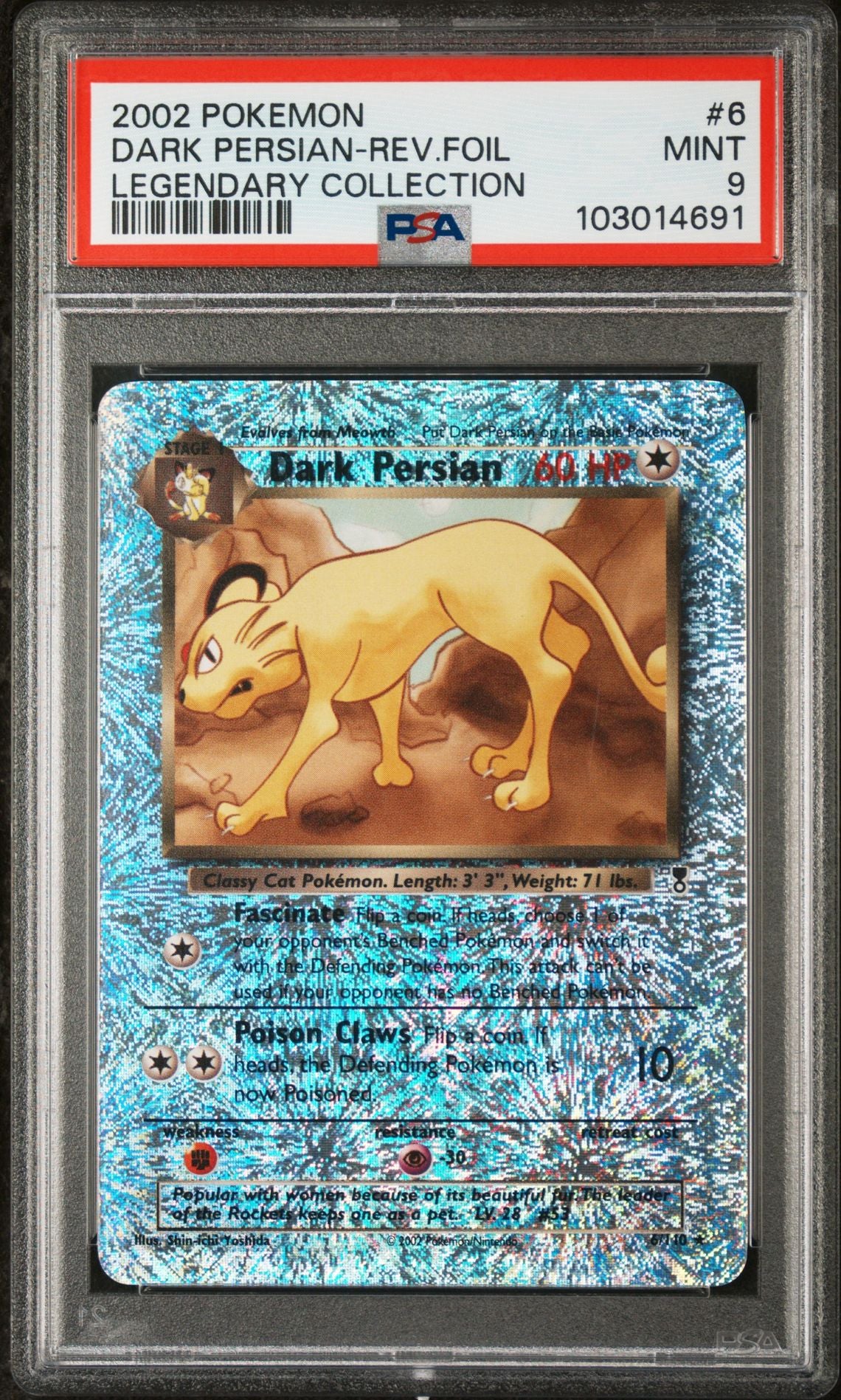 Dark Persian #6 - [Reverse Holo, Graded PSA 9] Legendary Collection