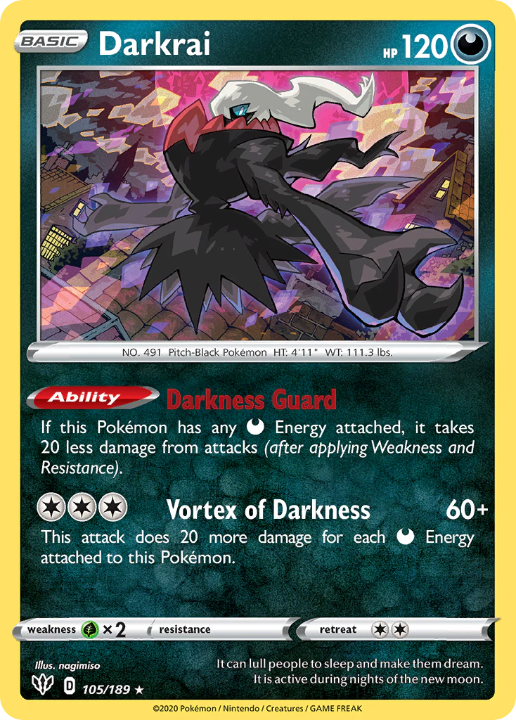 Darkrai (105/189) - [Reverse Holo] Darkness Ablaze (DAA)