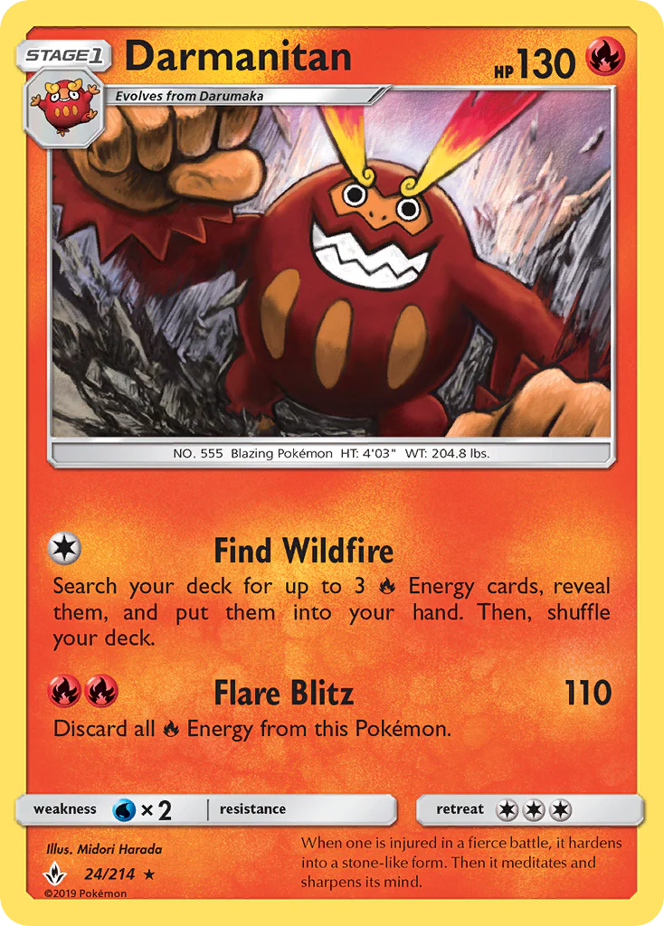Darmanitan (24/214) - [Reverse Holo] Unbroken Bonds (UNB)