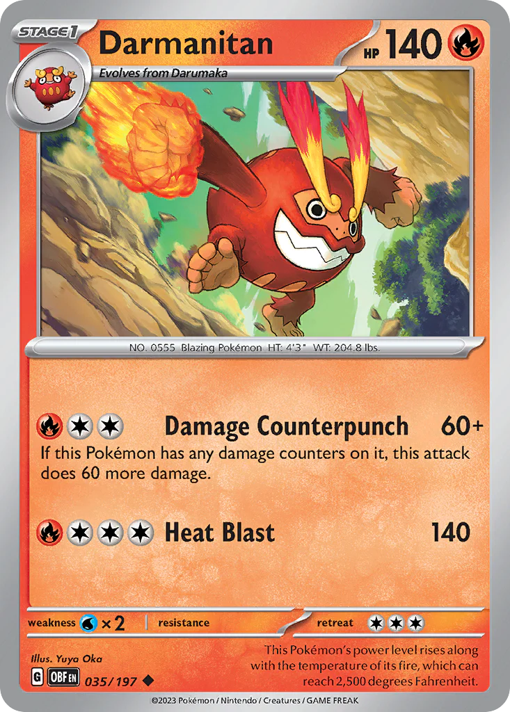 Darmanitan (35/197) - [Reverse Holo] Obsidian Flames (OBF)