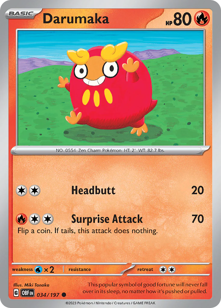 Darumaka (34/197) - [Reverse Holo] Obsidian Flames (OBF)