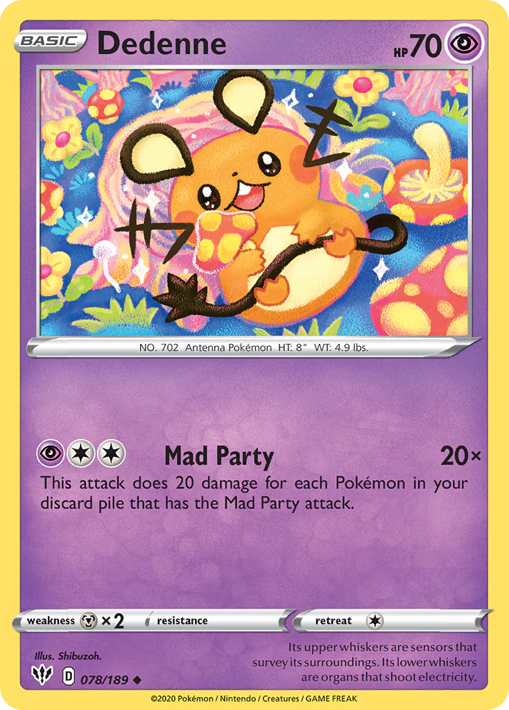 Dedenne (78/189) - [Reverse Holo] Darkness Ablaze (DAA)