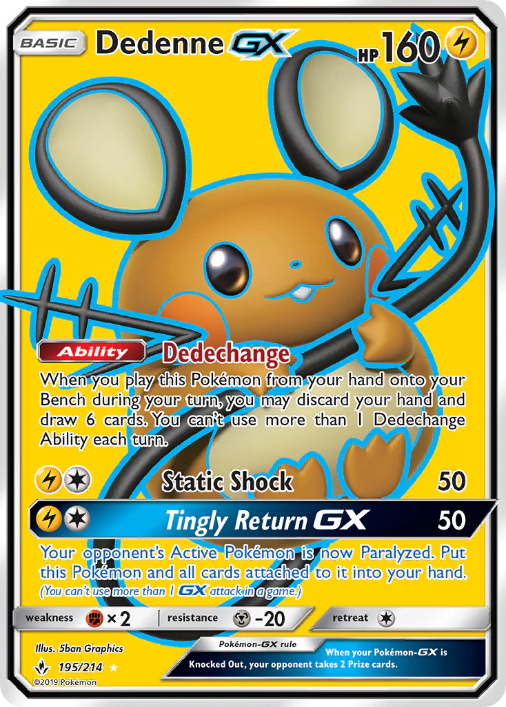 Dedenne-GX (195/214) - [Full Art] Unbroken Bonds (UNB)