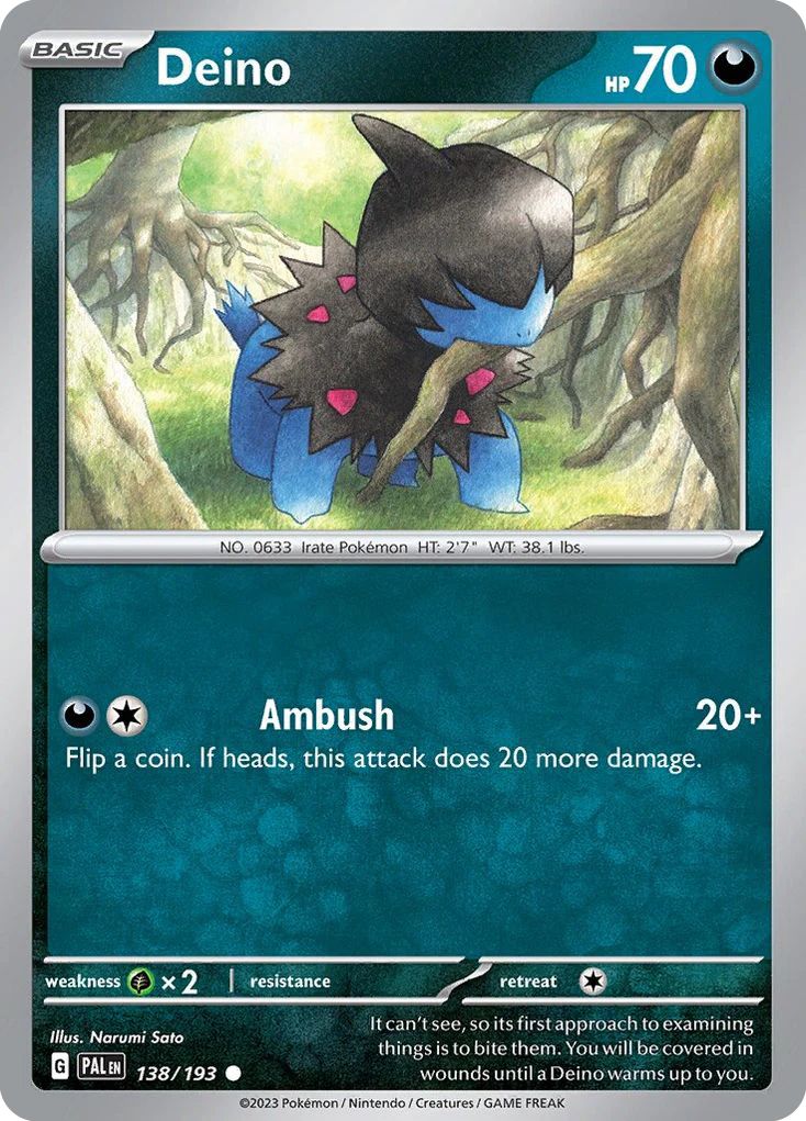 Deino (138/193) - [Reverse Holo] Paldea Evolved (PAL)