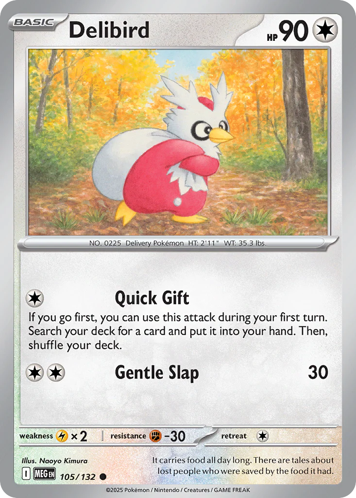 Delibird (105/132) - [Reverse Holo] Mega Evolution (MEG)