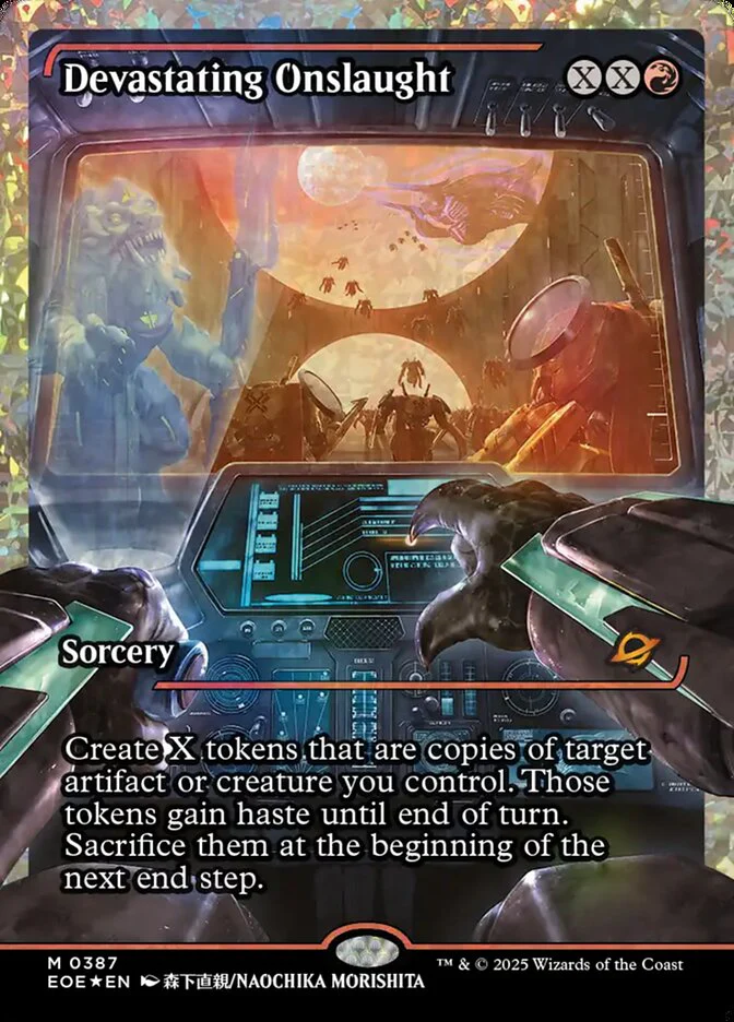 Devastating Onslaught (387) - [Foil, Full Art] Edge of Eternities (EOE)
