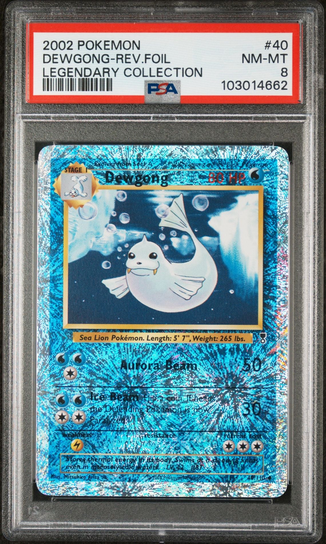 Dewgong #40 - [Reverse Holo, Graded PSA 8] Legendary Collection - Image 2