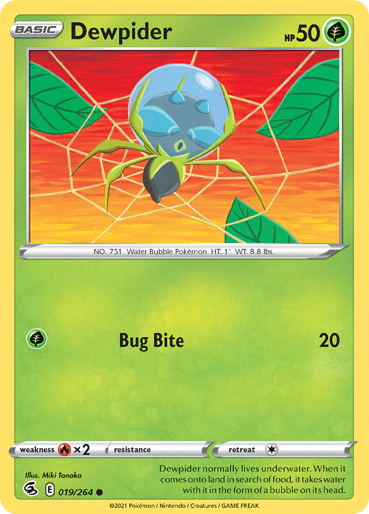 Dewpider (19/264) - [Reverse Holo] Fusion Strike (FST)