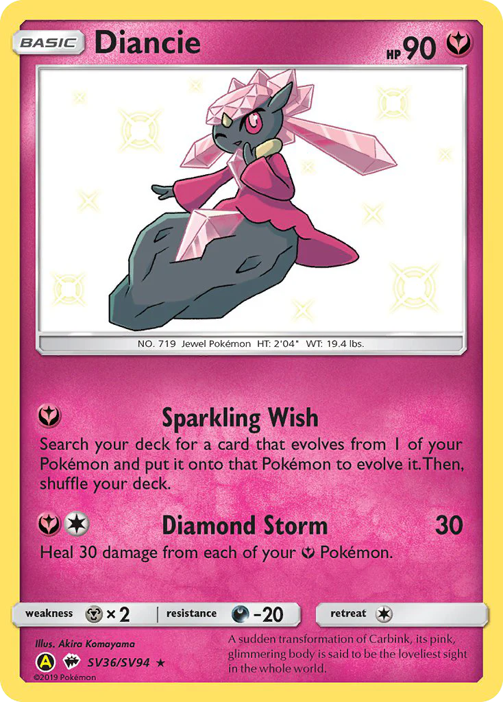 Diancie (SV36/94) - Hidden Fates Shiny Vault (HIFSV)
